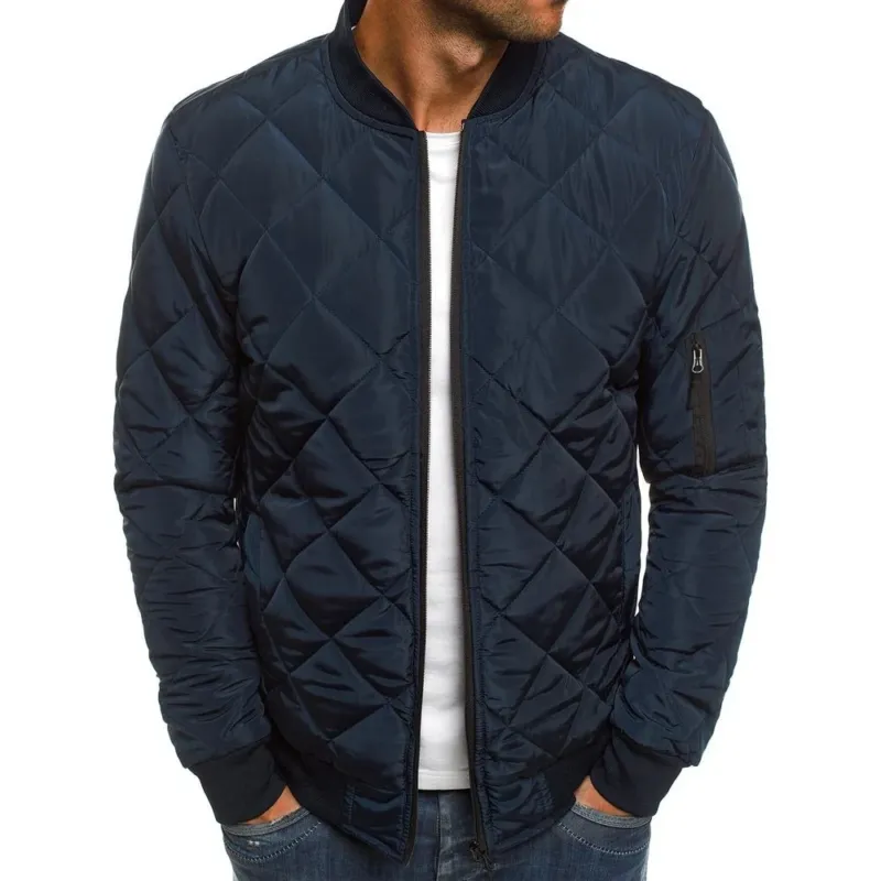 Herren gesteppte Bomberjacke mit seitlichen Taschen – Brevano