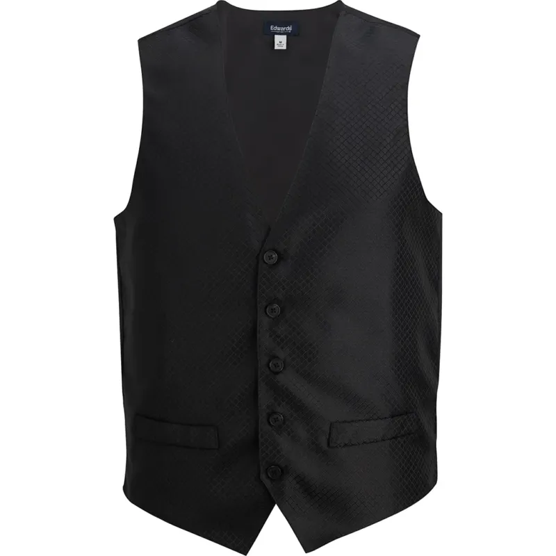 Edwards Men's Black Brocade Vest