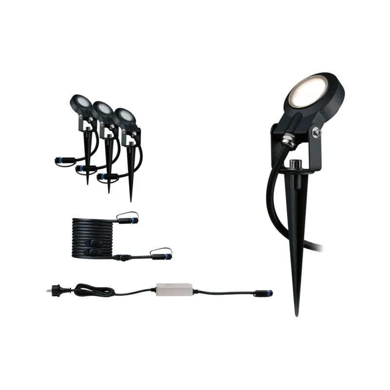 Paulmann Outdoor Plug & Shine Spot Sting Set IP67 3000K 3x6W 24V dimmable