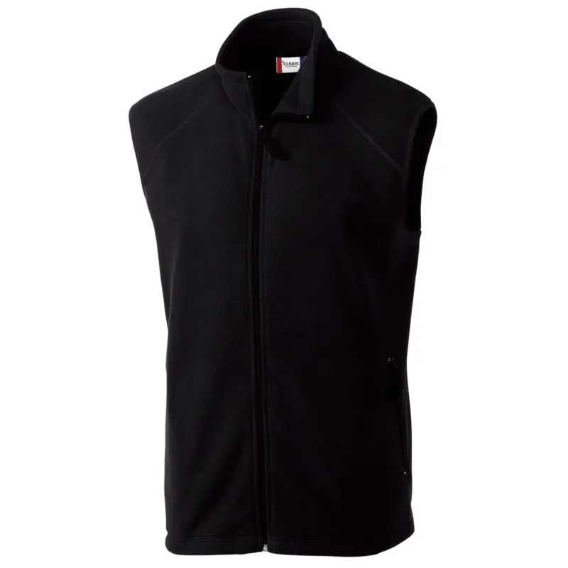 Clique Men's Black Summit Full Zip Microfleece Vest