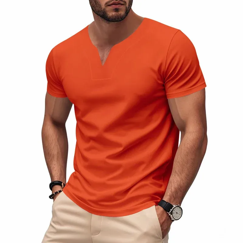 Herren Sportliches V-Ausschnitt T-Shirt aus atmungsaktivem Material – Marzano