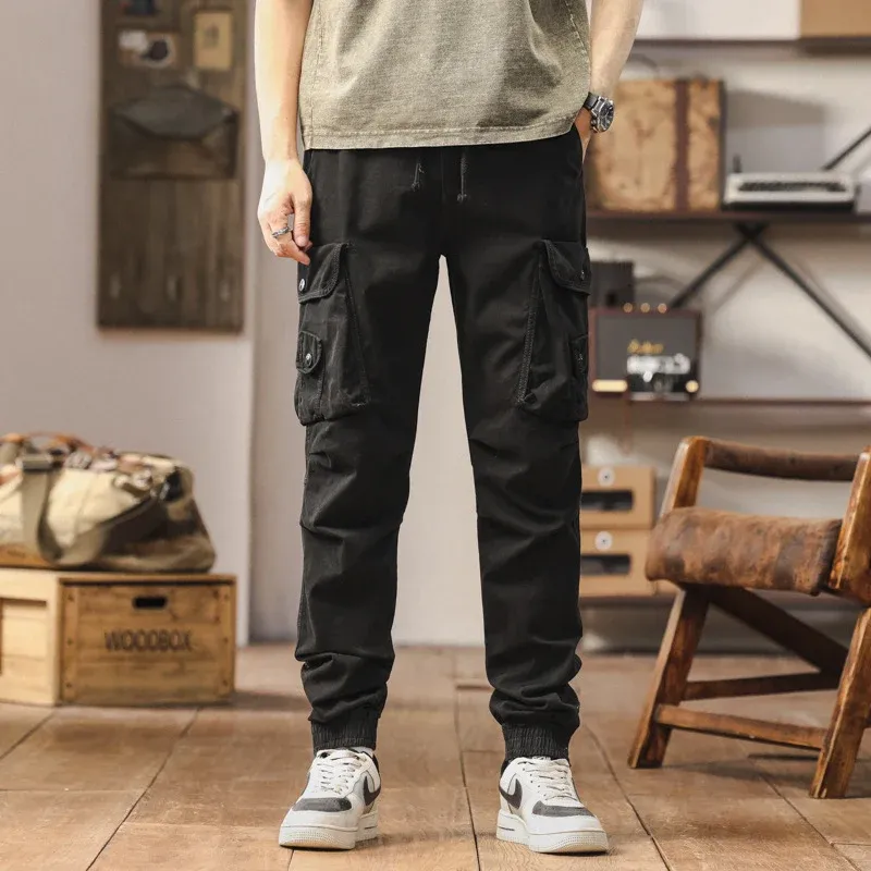 Herren multifunktionale Cargohose mit elastischem Bund und praktischen Taschen – Bravaro