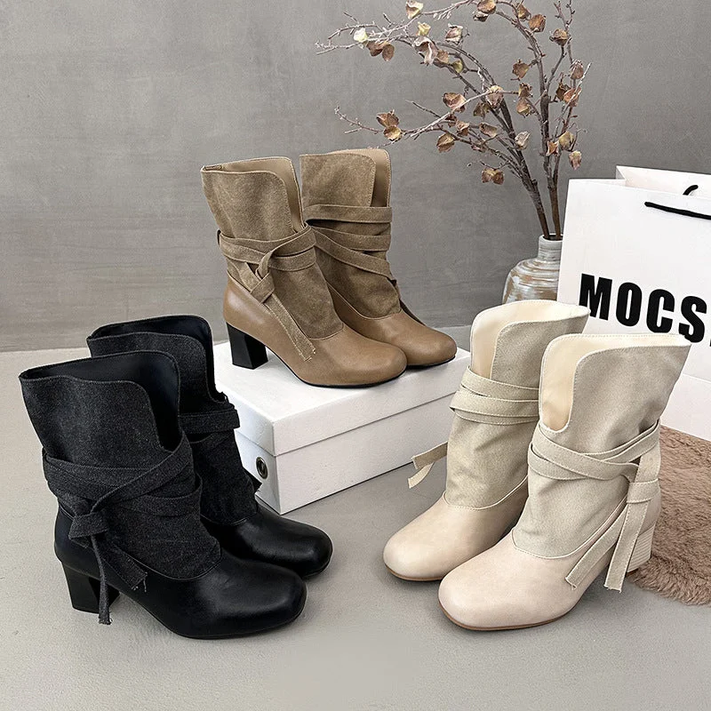Damen Elegante und Bequeme Stiefeletten mit Riemen – Varelle