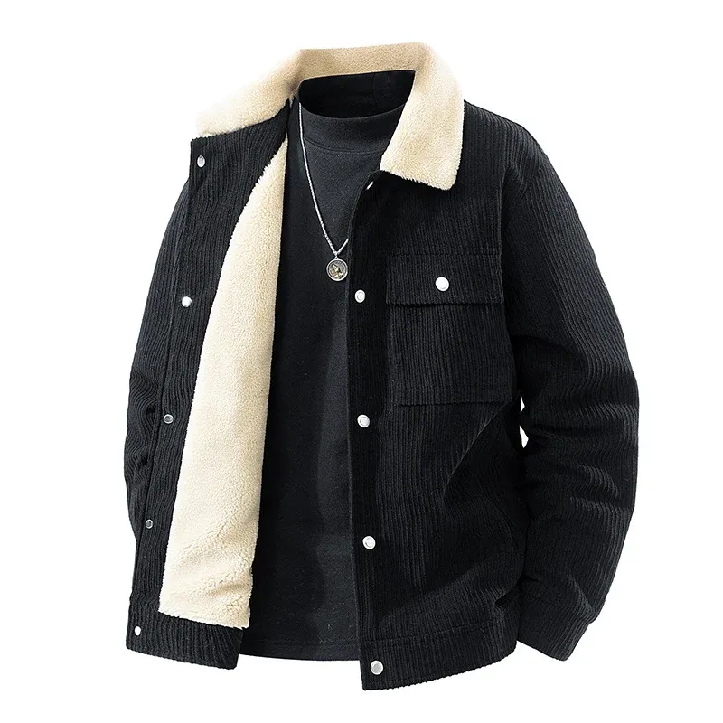Damen Lässige Cordjacke mit Taschen – Célinea