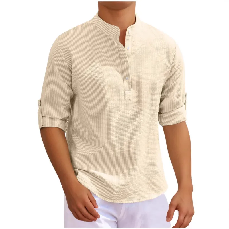 Herren lässiges Hemd mit kurzarm und strukturiertem Design – Arvello