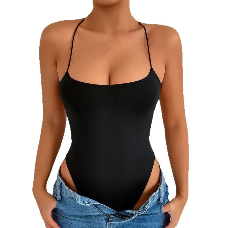 Damen Hochgeschnittenes Bade-Outfit mit schmalen Trägern – Élanora