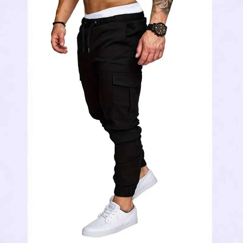 Herren Cargo-Jogginghose mit funktionalen Seitentaschen und elastischem Bund – Bravaro