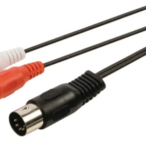 Valueline Stereo-Audiokabel DIN 5-pol. male - 2x RCA male 1.00 m Schwarz