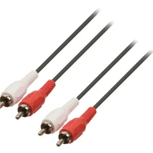 Valueline Stereo-Audiokabel 2x RCA male - 2x RCA male 1.00 m Schwarz