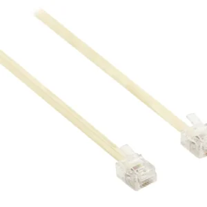 Valueline Telefonkabel RJ11 (6P4C) female - RJ11 (6P4C) female flach 2.00 m Elfenbein
